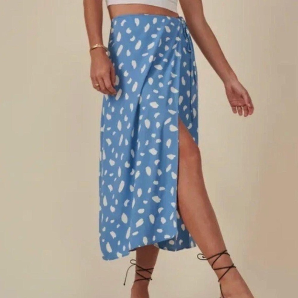 Reformation Blue and White Patterned Skirt - Picture 2 of 5